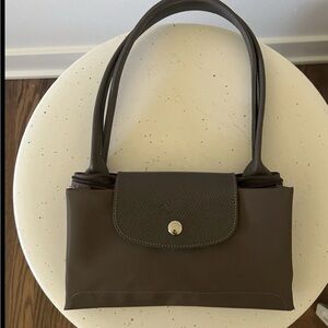 LONGCHAMP Le Pliage Original Tote Medium Shoulder Bag Green Mocha Foldable